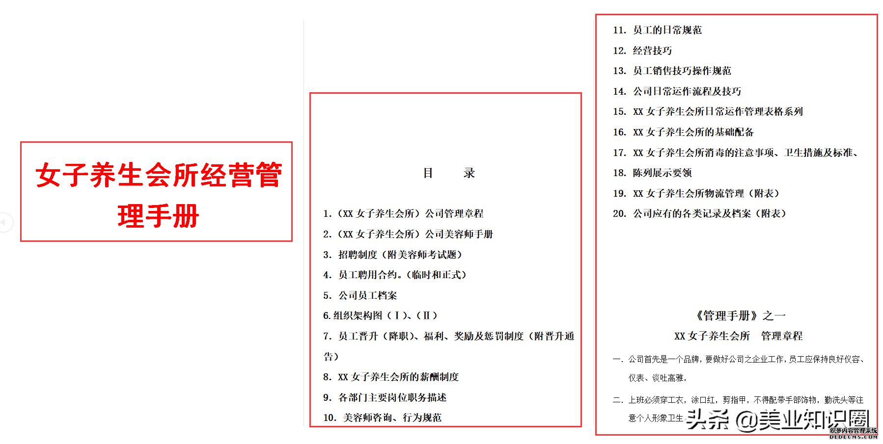 一套近乎完美的养生会所经营管理手册，共计82页，简直太全了